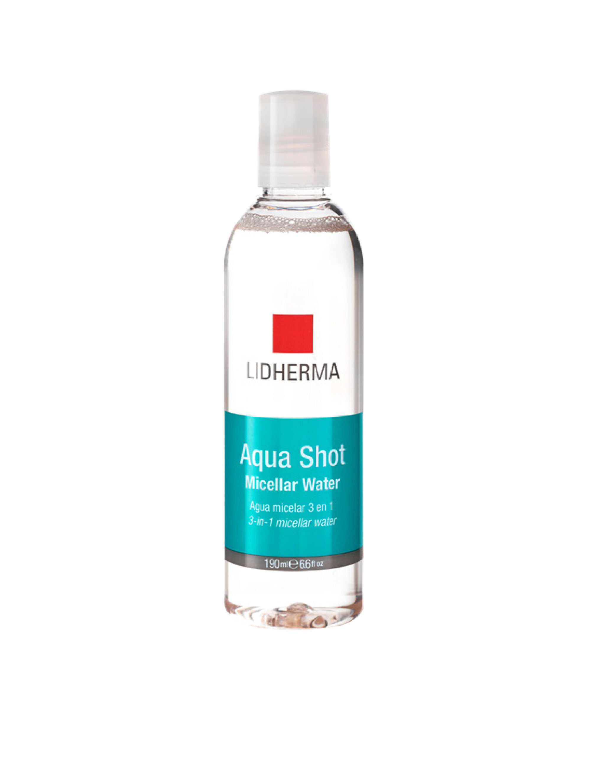 lula dermocosmetica-lidherma-aquashot agua micelar Agua Micelar 3 en 1 Aqua Shot Lidherma 190ml - Imagen 1